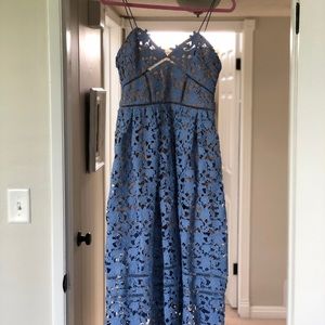 Blue lace Self Portrait midi dress